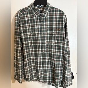 Orvis Active Wear Long Sleeve Button Down Shirt Size Large